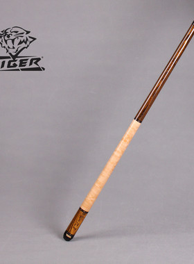 台球杆12mm美国TIGER炽虎牌C2-2光把实木中黑八球桌球美式九球杆