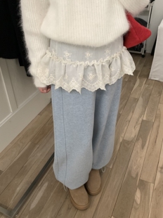 超精致【SHEEP.】人手bi入百搭叠穿满分手绣花朵裙帘腰带/腰封