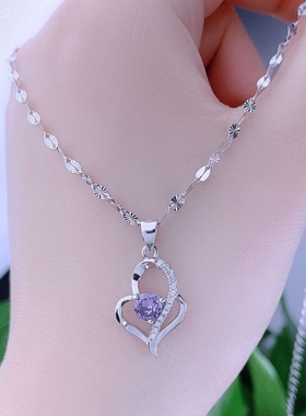 新款925纯银雪花项链跳动的简约时尚韩版送女朋友情人节生日礼物