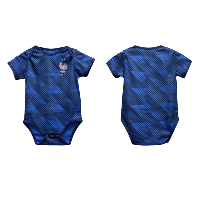 婴儿足球服哈衣球衣法国队2526款连体三角爬服速干衣名字号码印制