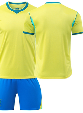 足球服儿童2026世界杯巴西队客场10号库尼亚短袖短裤五星桑巴套装
