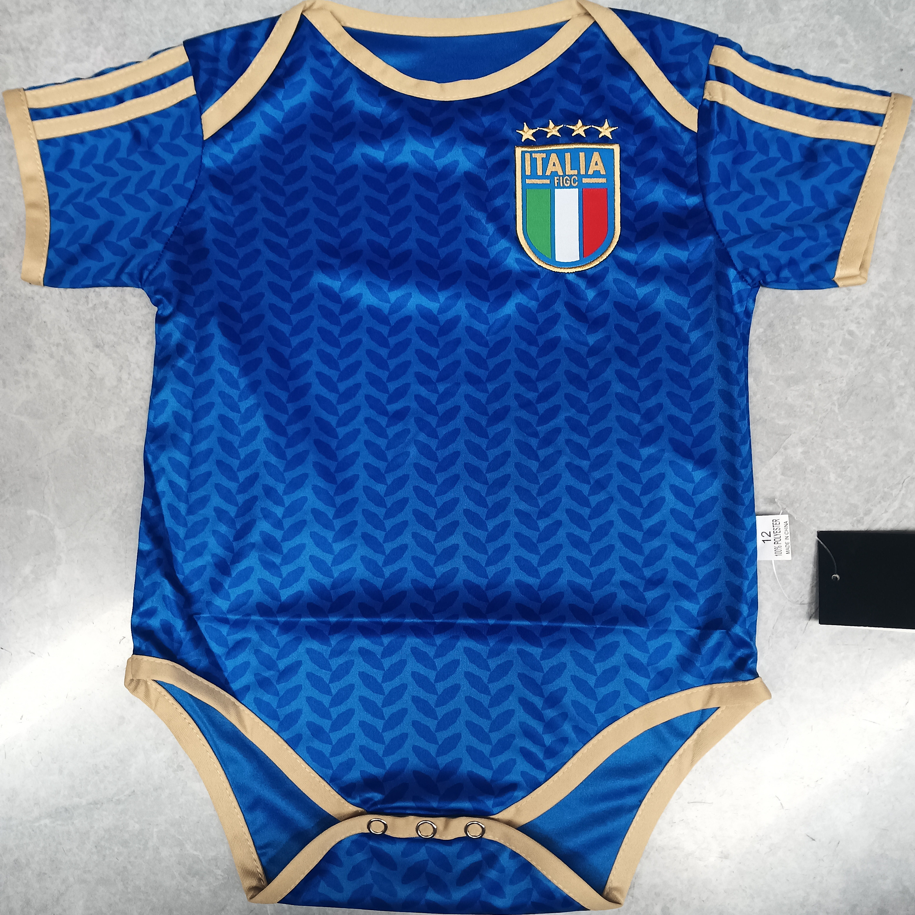 2026年意大利国家队球衣婴儿足球服哈衣爬服BB连体服送礼满月服