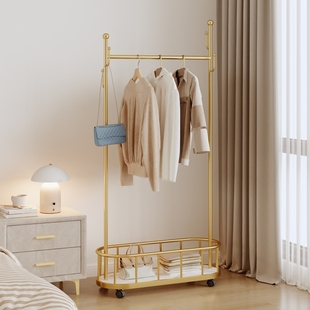 可移动衣帽架落地卧室家用多功能挂衣架房间衣架置物架一体晾衣架