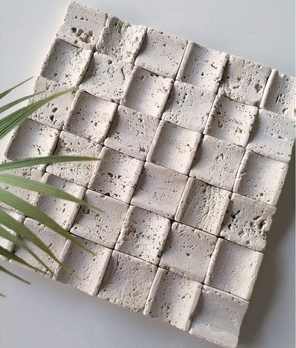 米白洞石大理石拱形马赛克