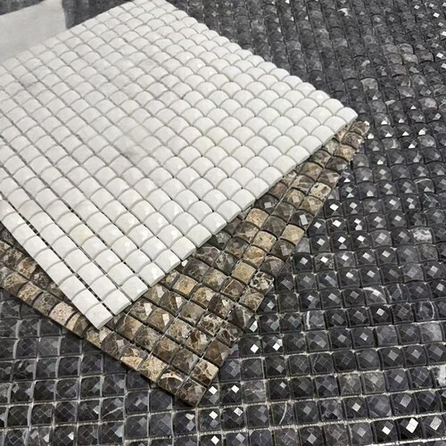 法式轻奢晶面天然石马赛克背景墙
