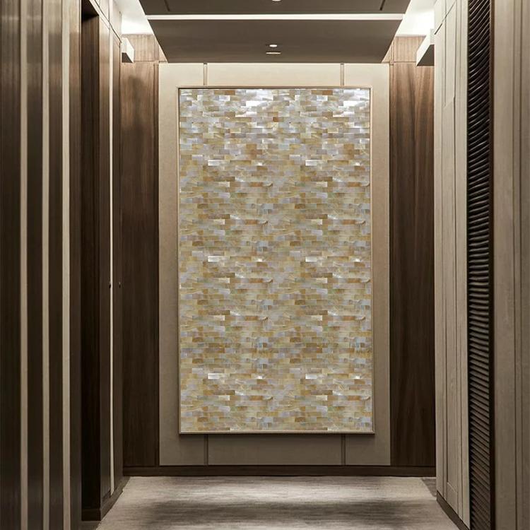 天然黄蝶贝壳马赛克密拼装饰背景