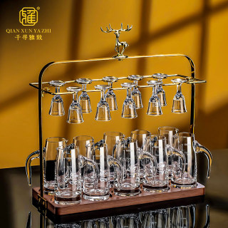 轻奢高档白酒杯分酒器套装杯架家用高级感国风小酒盅酒具二两礼盒