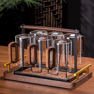 高硼硅玻璃杯套装高颜值水杯家用客厅大容量泡茶杯办公室待客茶具