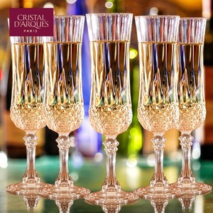 CDA法国进口水晶高脚杯气泡杯香槟杯婚礼对杯年货酒具6只礼盒装