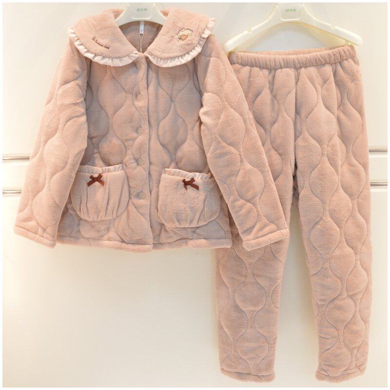 安之伴睡衣2025冬季女士贝贝绒三层加厚夹棉甜美卡通保暖家居服套,女士内衣/男士内衣/家居服,睡衣/家居服套装,淘宝优惠券,粉丝福利购,淘宝优惠卷