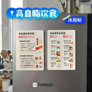 高血脂食谱冰箱贴高脂血症食物健康低脂饮食磁吸挂图父母老人礼物