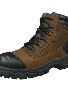 安丹达 疯马皮中帮安全靴106080 防砸 防刺穿 18kV电绝缘 SRC防滑