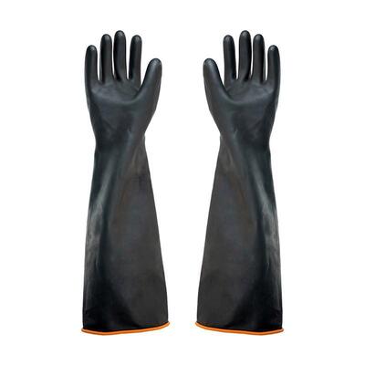 ANDANDA/安丹达 耐酸碱天然乳胶手套 10369 均码 黑色 55cm 1双