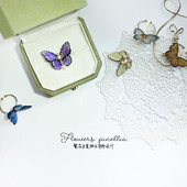 繁花半夏原创设计蝴蝶开口戒指合集树脂可调节精致森系女礼物新款