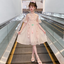 女大童夏季汉服裙子2025新款小学生中式国风连衣裙小女孩公主裙