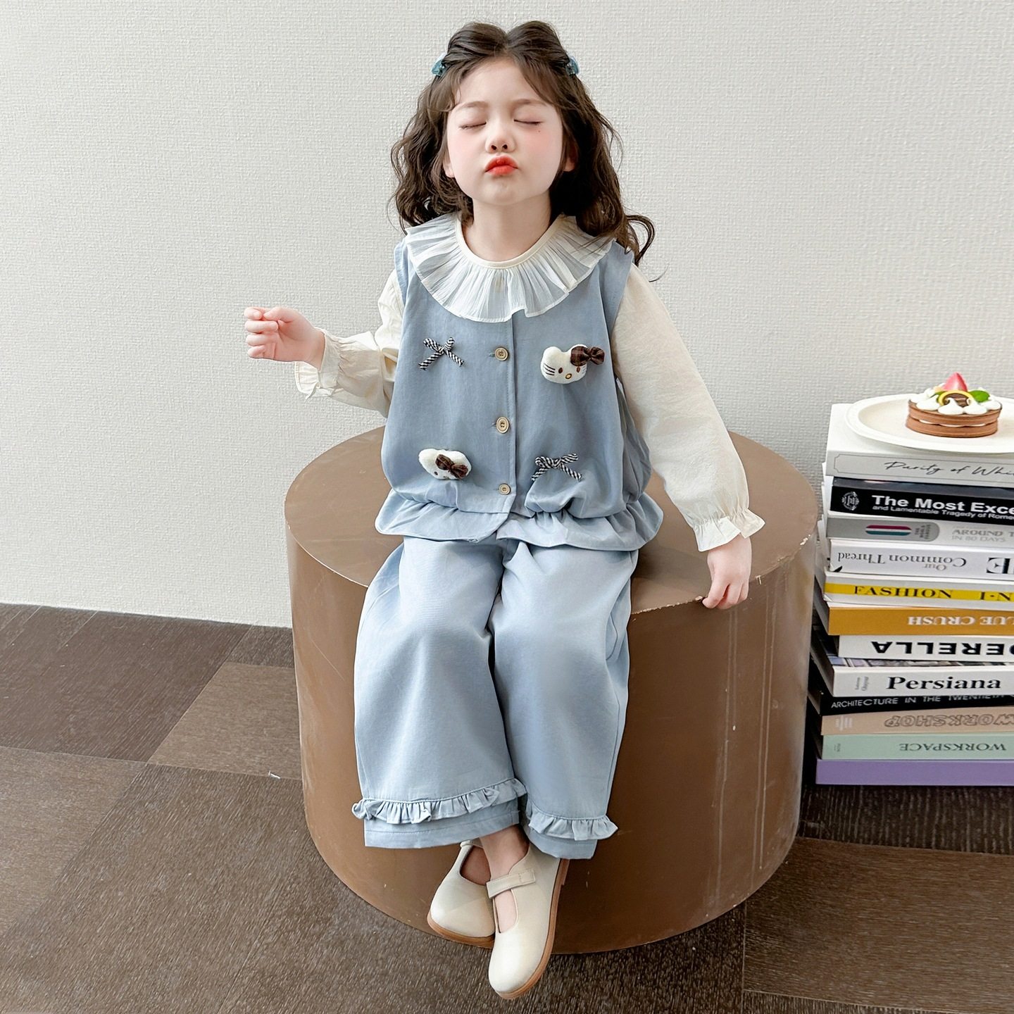 女童小香风休闲套装春季2026新款儿童洋气马甲三件套宝宝春秋衣服,童装/婴儿装/亲子装,儿童运动套装,淘宝优惠券,粉丝福利购,淘宝优惠卷