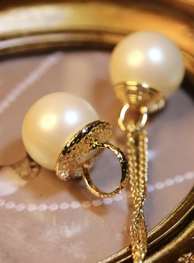 非常美 非常大的大仿珍珠耳钉项链耳夹 好喜欢！！！