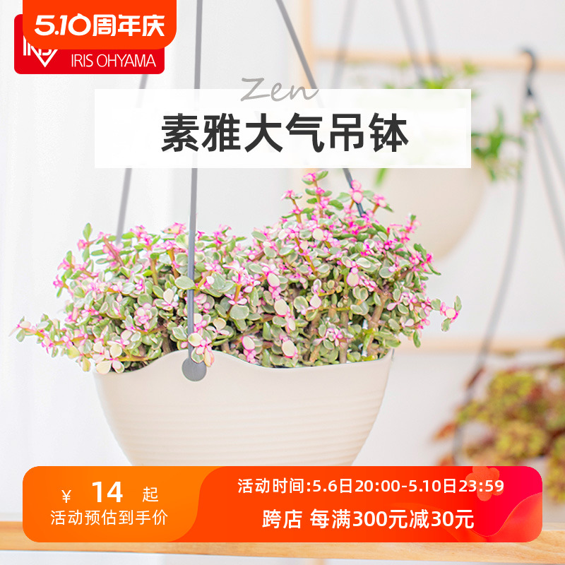 爱丽思IRIS SEINE吊盆 ZEN 环保树脂垂吊花盆 中小号花盆 6/7/8号 鲜花速递/花卉仿真/绿植园艺 花盆 原图主图