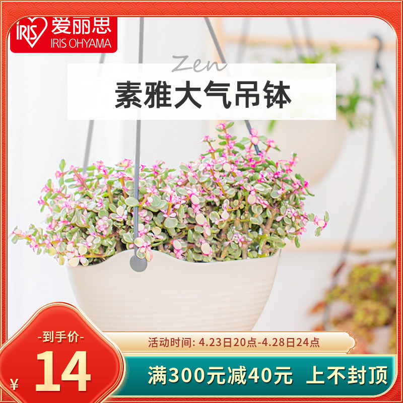 爱丽思IRIS SEINE吊盆 ZEN 环保树脂垂吊花盆 中小号花盆 6/7/8号 鲜花速递/花卉仿真/绿植园艺 花盆 原图主图