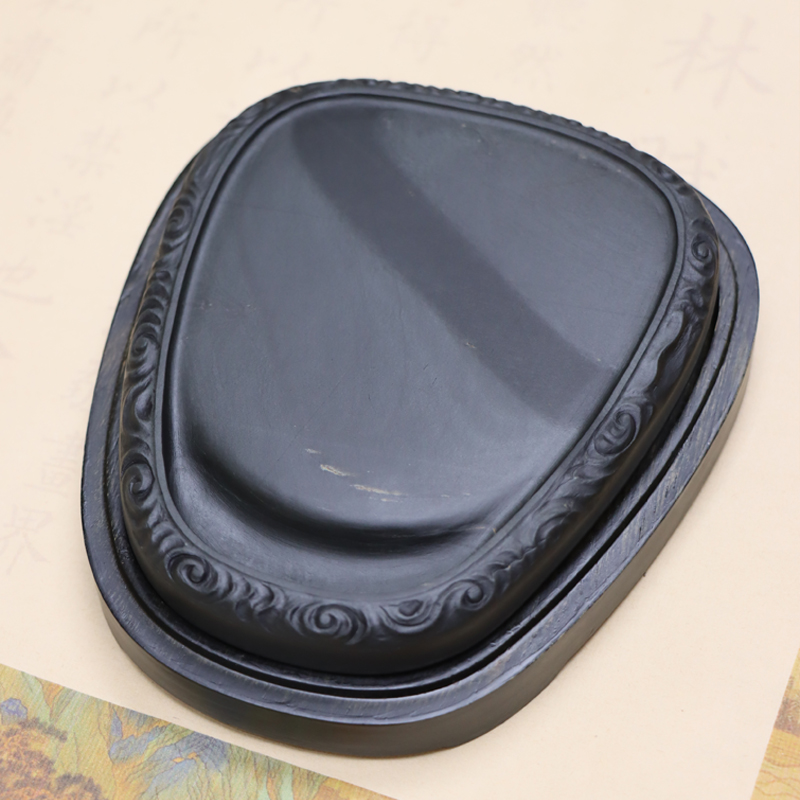 非遗歙砚龙尾山四大名坑眉子坑阔眉灵猫砚发墨如油文房四宝砚台