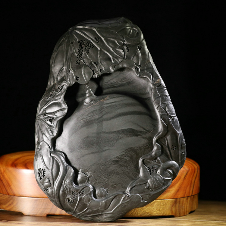 龙尾砚山老坑四大名坑文房文眉纹