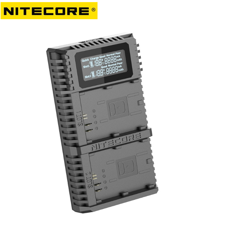 奈特科尔NITECORE佳能单反相机USB双槽智能充电器LP-E6/ E6N UCN2