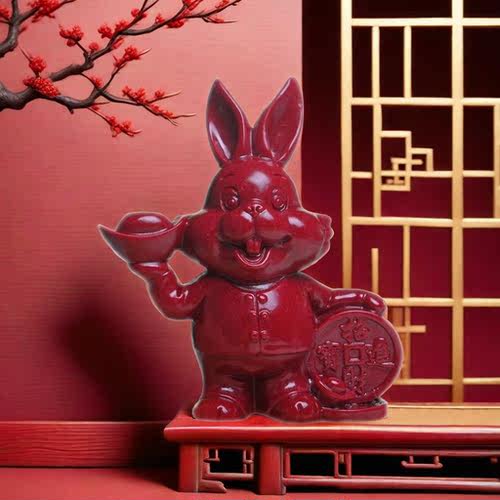 朱砂紫金砂招财兔摆件摆设家居办公桌面装饰品工艺品摆台摆饰兔子