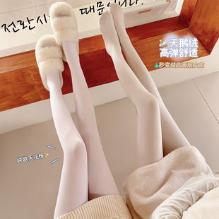 淡时光白色连裤袜女春秋薄款舞蹈丝袜天鹅绒日系纯欲JK显瘦打底袜