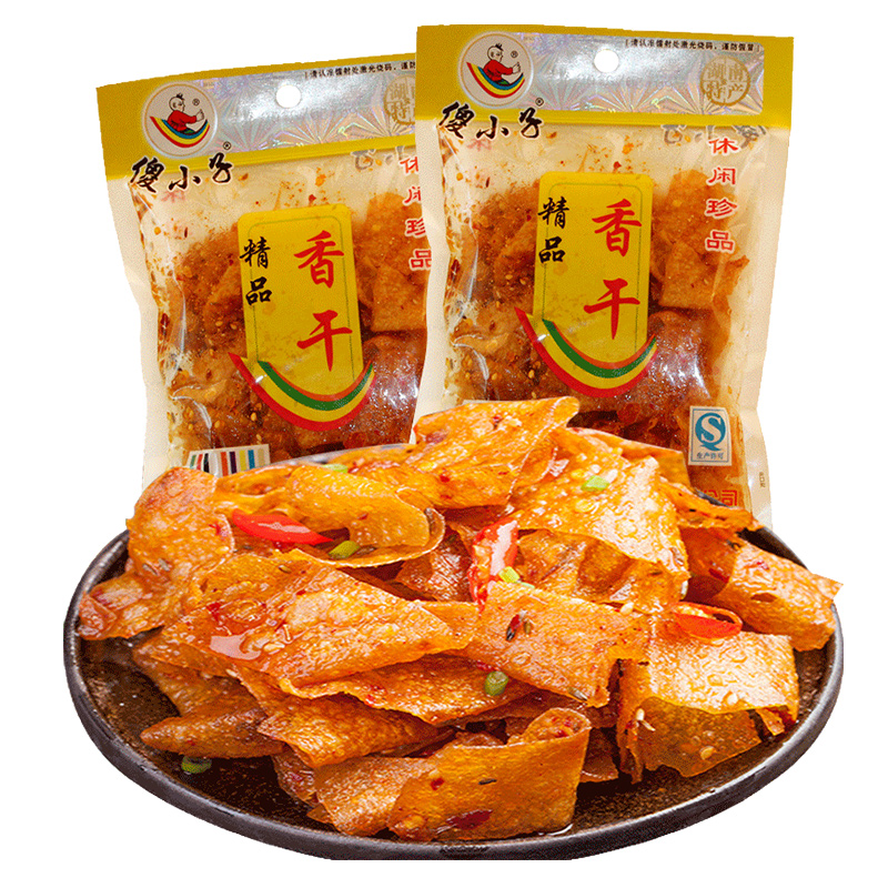 傻小子精品香干60g克 湖南特产麻辣手撕豆干麻辣片零食品