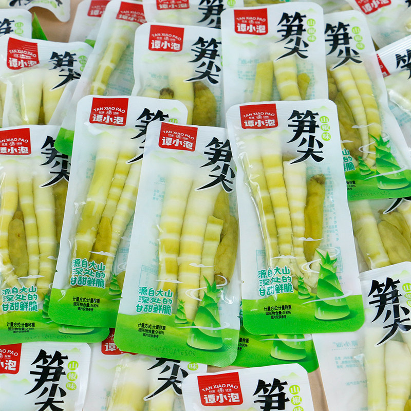 谭小泡笋尖山椒味一根独笋脆笋酸辣笋子笋尖竹笋小包装休闲零食品