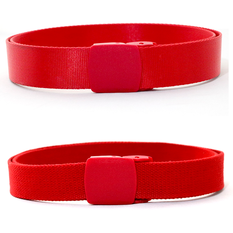 平滑帆布本命年休闲风纯红腰带