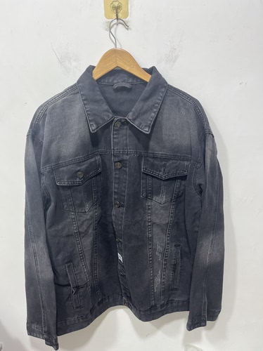 亏本清货春秋加肥加大码男装时尚潮牌休闲牛仔外套破洞水洗