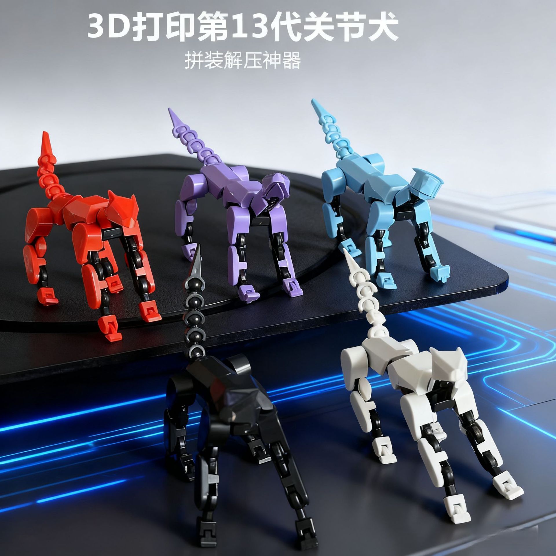磁吸拼装多关节可动3D人偶坐骑积木人