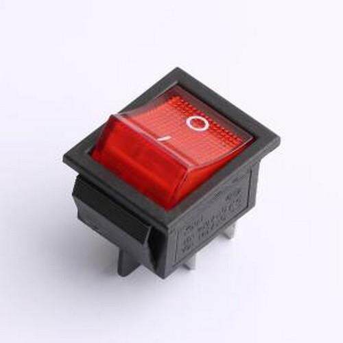 KCD4-4P-R 船型开关 25*30.5mm 四脚两档跷板开