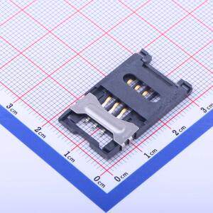 SIM-105-ARP6 SIM卡连接器 翻盖式 MiniSIM卡 卡座 6P铁壳 原装现