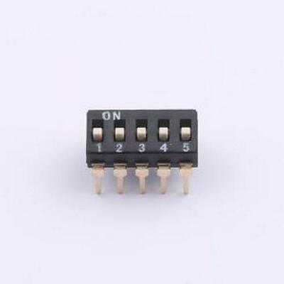 DSIC-05-LD-GET 拨码开关 2.54mm间距 5位 插件高柄 DSIC黑色 拨