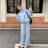 韩系学院风休闲运动两件套258 2.6连帽卫衣套装 女2026春季 278