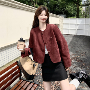 安可拉红2026超火减龄休闲外套女春天新款小个子穿搭时尚圆领上衣