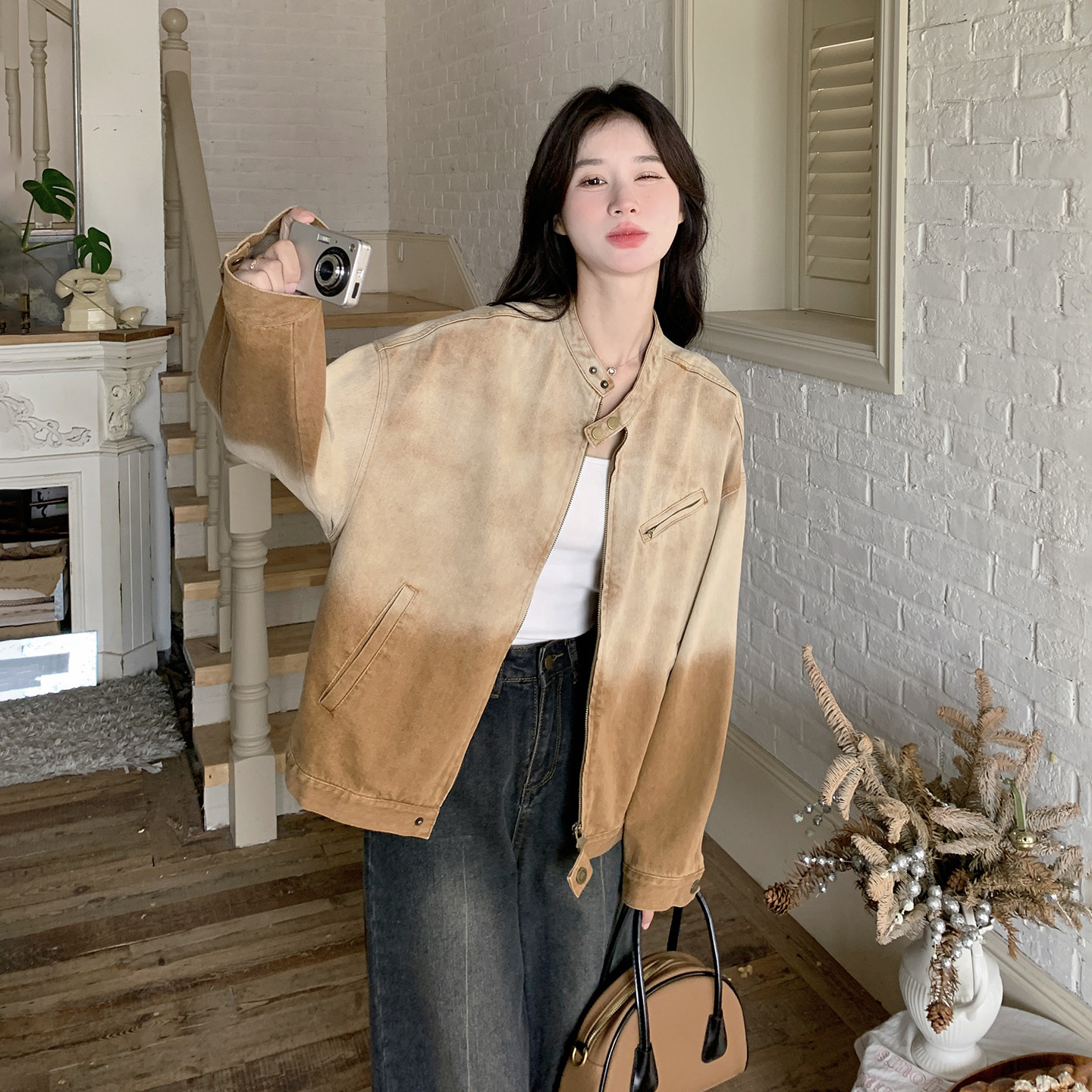 早春小众超别致渐变牛仔外套女2026新款韩版时尚设计感小个子上衣