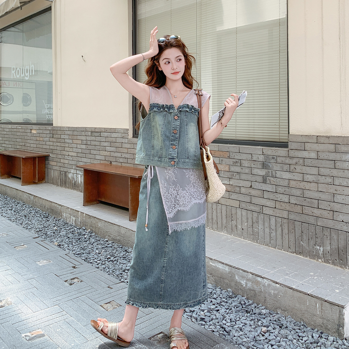2026夏季牛仔马甲两件套女新款