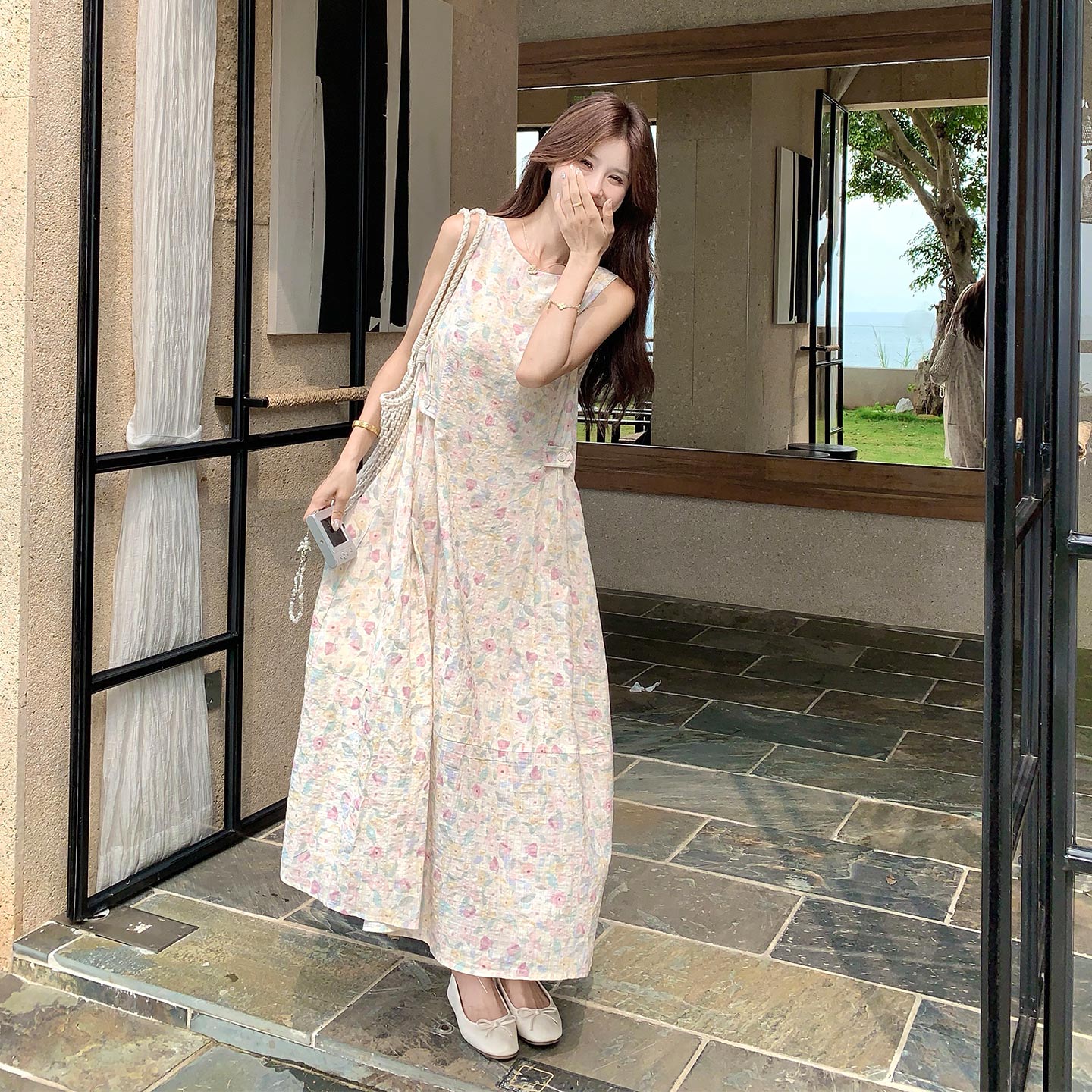 法式浪漫田园风森系碎花连衣裙2026新款夏日绝美度假风收腰背心裙