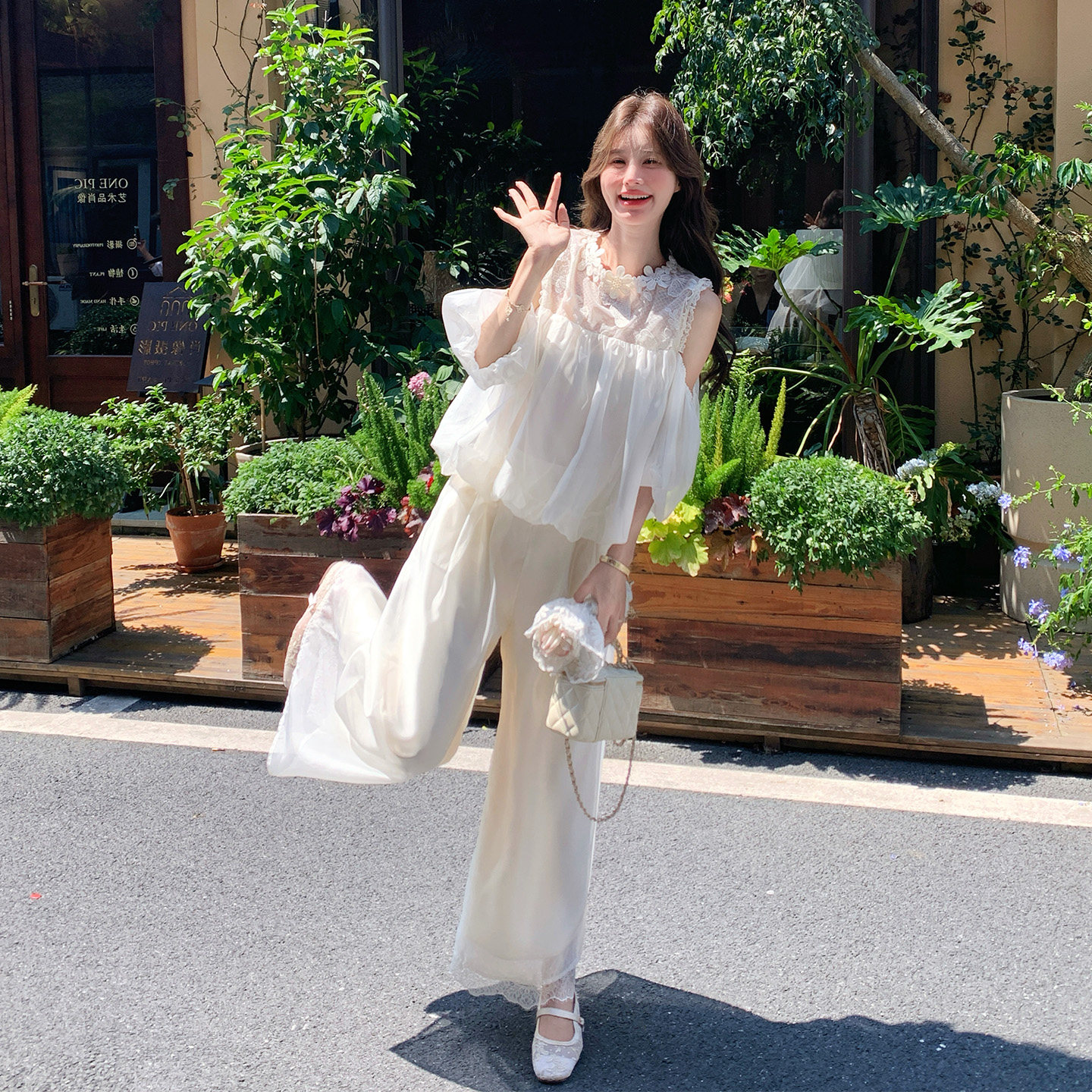 娃娃衫阔腿裤套装女夏减龄休闲