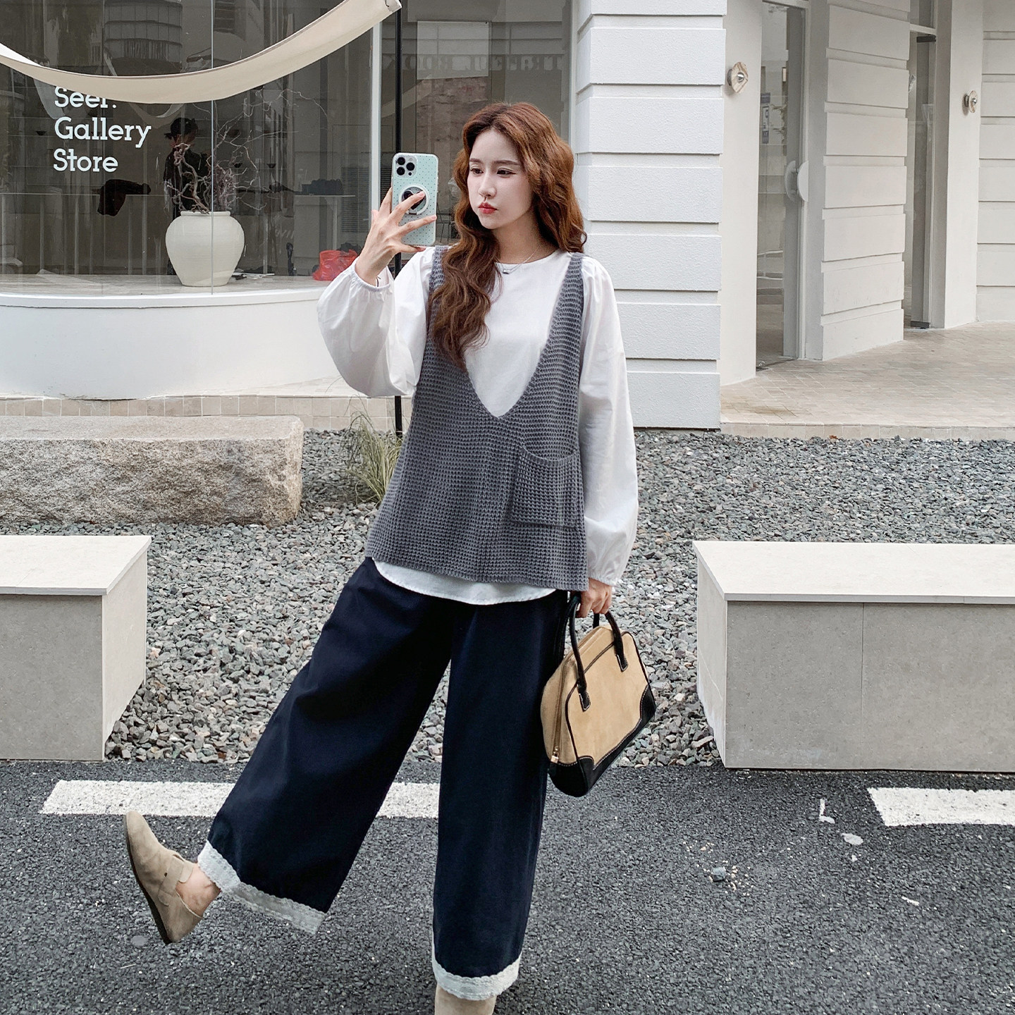 今年流行爆款时尚马甲套装女2026春新款休闲内搭高腰阔腿裤三件套