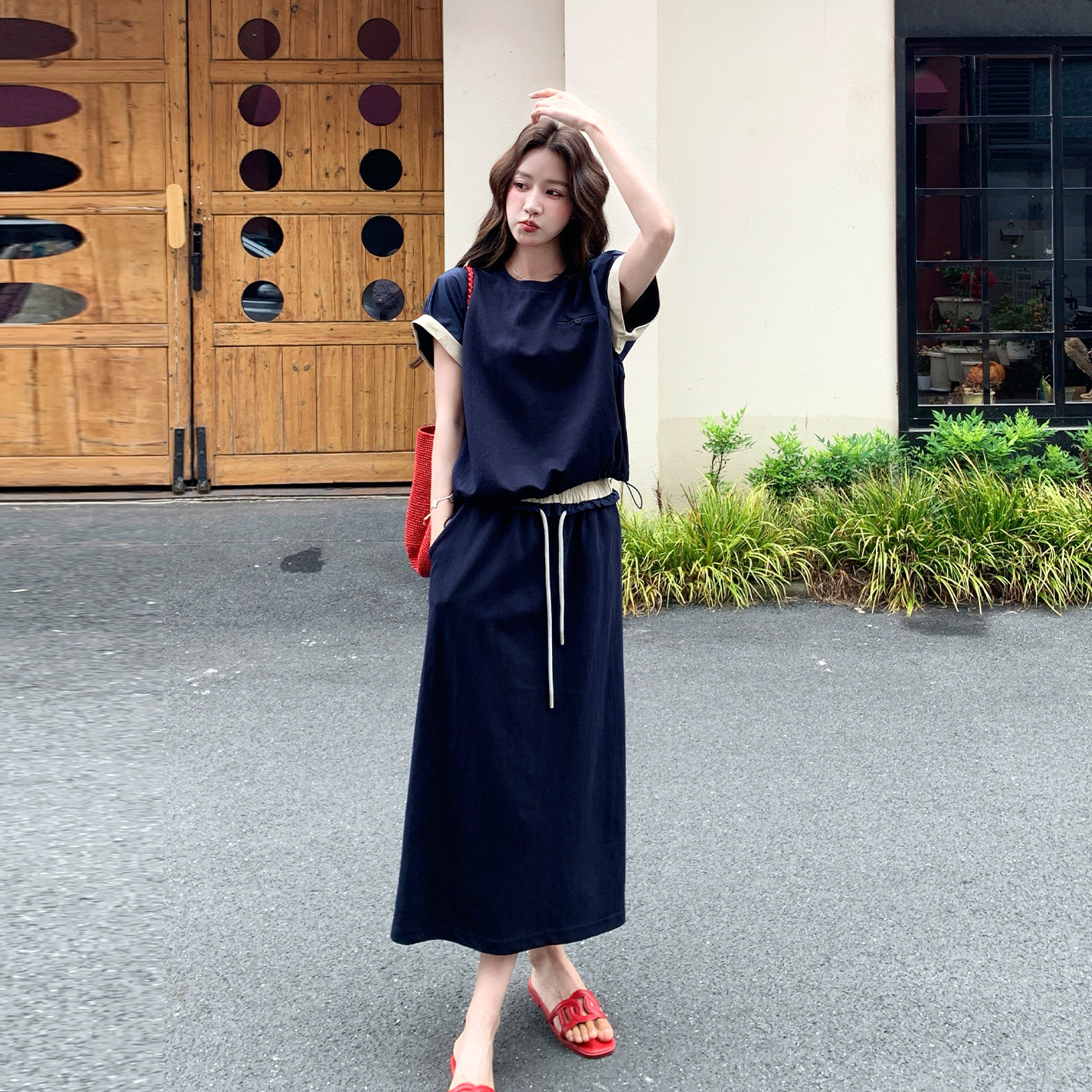 2026夏季短袖半身裙女两件套