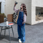 开春新款牛仔背带裤洋气减龄2026韩版时尚小众设计感假两件连体裤