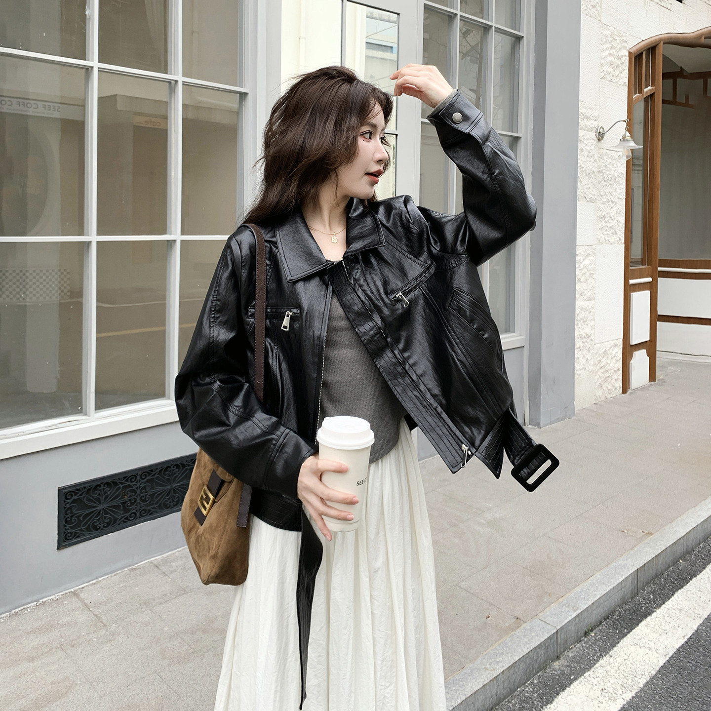 黑色小个子穿搭酷飒风PU皮机车夹克女2026早春新款高级感炸街外套