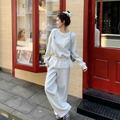 C204花边卫衣拼接休闲套装 228 248