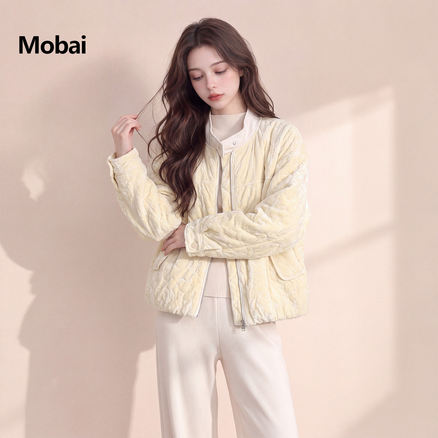优雅风宽松设计感棉服女新款