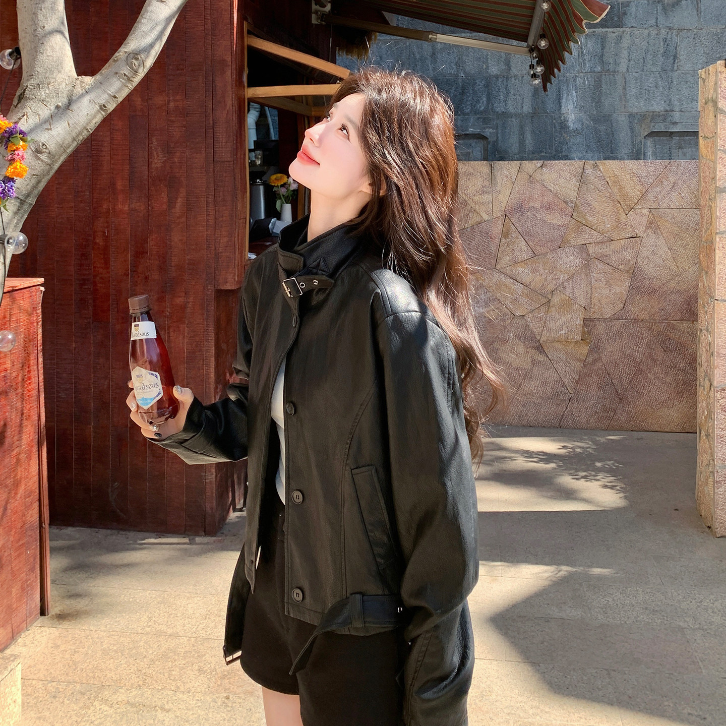 黑色美式机车风短款皮衣外套女2026春新款小个子又酷又飒PU皮夹克