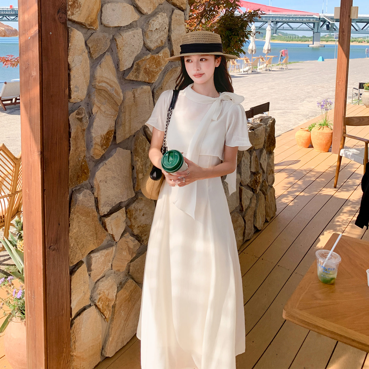 法式miu里miu气千金风吊带裙套装女2026新款夏日蝴蝶结小衫两件套